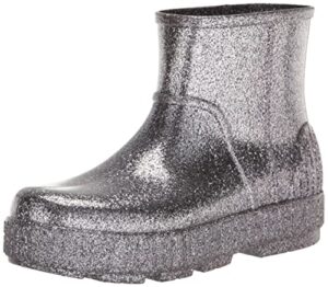 ugg women's drizlita rain boot, glitter grey, 9