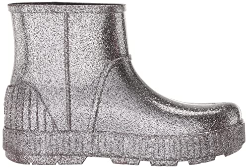 UGG Women's DRIZLITA Rain Boot, Glitter Grey, 9