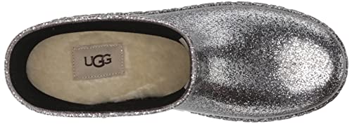 UGG Women's DRIZLITA Rain Boot, Glitter Grey, 9