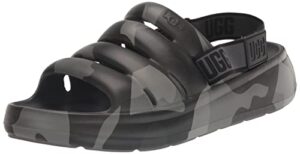 ugg men's sport yeah camopop slide sandal, black, 11