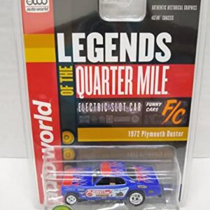 Auto World SC376-2 Legends of The Quarter Mile Tom The Mongoose McEwen 1972 Duster Funny Car HO Scale Electric Slot Car - Blue