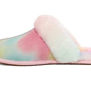 UGG Women's Scuffette II Watercolors Slipper, Rainbow Blend, 8