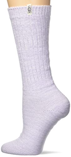 UGG Women's Rib Knit Slouchy Crew Sock, Orchid Petal, One Size