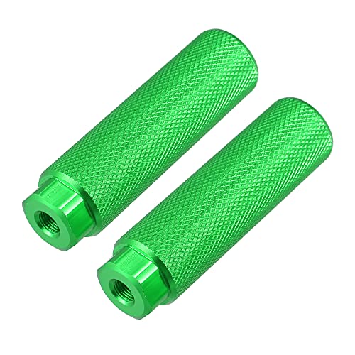 X AUTOHAUX Pair Aluminum Alloy Rear Foot Pegs Footrests Universal Green for BMX MTB Bike Bicycle Fit 3/8 Inch Axles