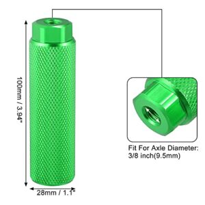 X AUTOHAUX Pair Aluminum Alloy Rear Foot Pegs Footrests Universal Green for BMX MTB Bike Bicycle Fit 3/8 Inch Axles