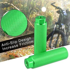 X AUTOHAUX Pair Aluminum Alloy Rear Foot Pegs Footrests Universal Green for BMX MTB Bike Bicycle Fit 3/8 Inch Axles