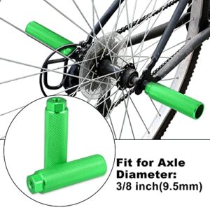 X AUTOHAUX Pair Aluminum Alloy Rear Foot Pegs Footrests Universal Green for BMX MTB Bike Bicycle Fit 3/8 Inch Axles