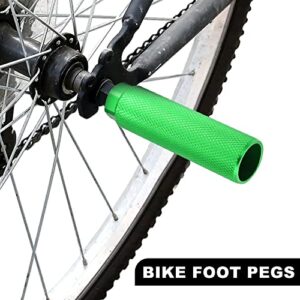 X AUTOHAUX Pair Aluminum Alloy Rear Foot Pegs Footrests Universal Green for BMX MTB Bike Bicycle Fit 3/8 Inch Axles