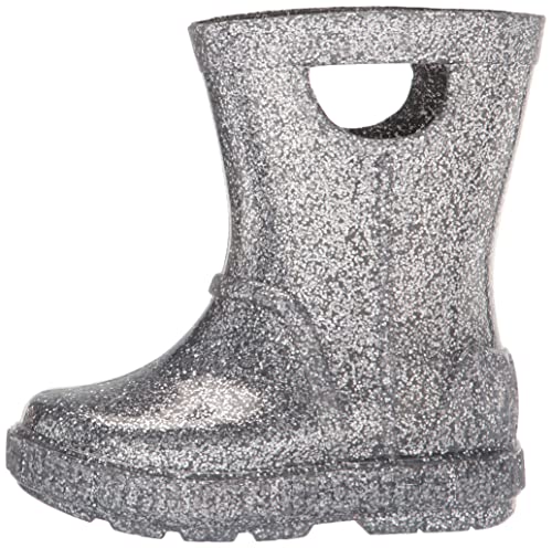 UGG Kids T DRIZLITA Rain Boot, Glitter Grey, 6 US Unisex Toddler