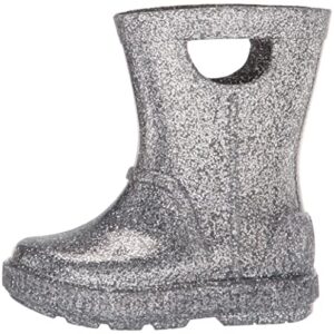 UGG T DRIZLITA Rain Boot, Glitter Grey, 11 US Unisex Little Kid