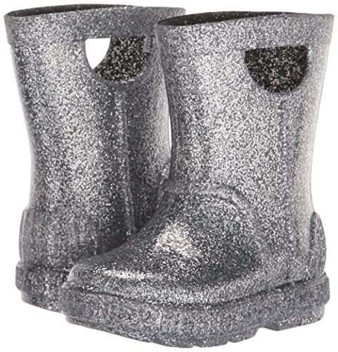 UGG T DRIZLITA Rain Boot, Glitter Grey, 11 US Unisex Little Kid