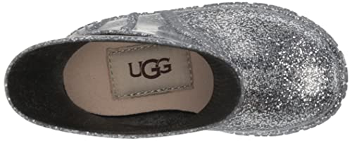 UGG T DRIZLITA Rain Boot, Glitter Grey, 11 US Unisex Little Kid