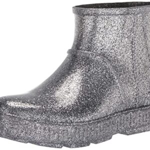 UGG K DRIZLITA Rain Boot, Glitter Grey, 3 US Unisex Little Kid