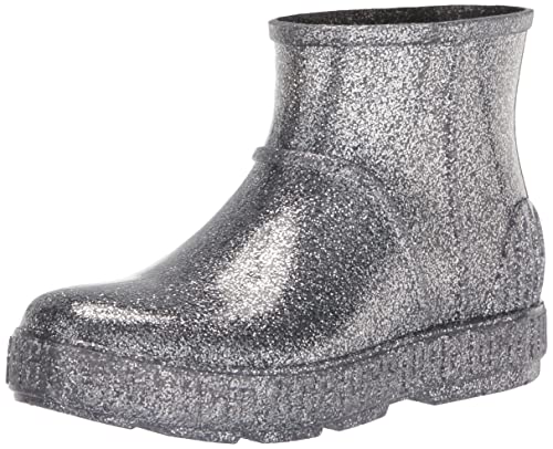 UGG K DRIZLITA Rain Boot, Glitter Grey, 3 US Unisex Little Kid