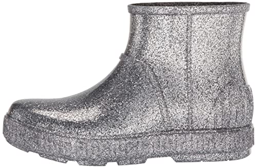 UGG K DRIZLITA Rain Boot, Glitter Grey, 3 US Unisex Little Kid