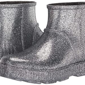 UGG K DRIZLITA Rain Boot, Glitter Grey, 3 US Unisex Little Kid