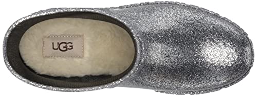 UGG K DRIZLITA Rain Boot, Glitter Grey, 3 US Unisex Little Kid