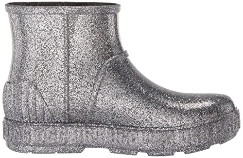 UGG K DRIZLITA Rain Boot, Glitter Grey, 3 US Unisex Little Kid