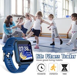 Kids Smart Game Watch with 24 Games HD Touch Screen Video Camera Music Player Pedometer Flashlight Alarm Clock 12/24 hr, Gifts for 5-12 Year Olds Boys