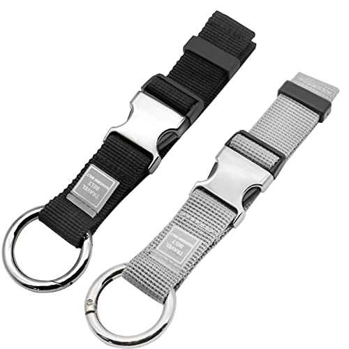 Add-A-Bag Luggage Strap Jacket Gripper, Luggage Straps Baggage Suitcase Belts Travel Accessories - Make Your Hands Free, Easy to Carry Your Extra Bags, (1x Black+1x Grey)