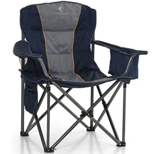 let's camp folding camping chair oversized heavy duty padded outdoor chair with cup holder storage and cooler bag, 450 lbs weight capacity, thicken 600d oxford