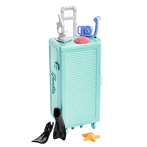 Barbie Marine Biologist Doll & 10+ Accessories, Mobile Lab Playset with Brunette Doll, Case Opens for Storage & Travel