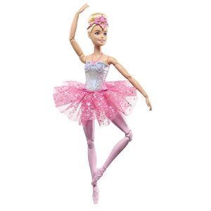 Barbie Dreamtopia Doll, Twinkle Lights Posable Ballerina with 5 Light-Up Shows, Sparkly Pink Tutu, Blonde Hair & Tiara