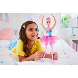 Barbie Dreamtopia Doll, Twinkle Lights Posable Ballerina with 5 Light-Up Shows, Sparkly Pink Tutu, Blonde Hair & Tiara