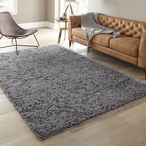 Ophanie 6x9 Area Rugs for Living Room, Large Big Grey Fluffy Shag Fuzzy Plush Soft Carpets, Floor Shaggy Rug for Bedroom, Gray Carpet for Kids Boys Girls Dorm Nursery Home Decor Aesthetic