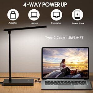 BEYONDOP LED Desk Lamp for Home Office, Desk light Dimmable Eye-caring Reading with 5 Lighting & 5 Brightness Level, Table Light Touch Control Foldable Table Lamp for Bedside Office Study Reading Work