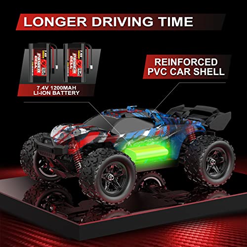 PHOUPHO Remote Control Car 1:18 Scale 45Km/h, 4WD RC, Drift Off-Road Upgraded Brush Motor with Two Rechargeable Batteries, Hobbyist Grade for Adults, Toy Gift Kids and, Blue