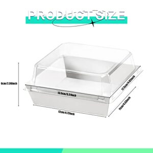 Cmkura 50 Pack 5" White Square Disposable Paper Charcuterie Boxes Food Containers Bakery Boxes for Cake, Cookies, Sandwich