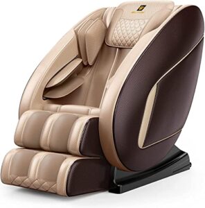 bilitok massage chair blue-tooth connection and speaker, easy to use at home and in the office and recliner with zero gravity with full body air pressure, 001, 50d x 26w x 40h in, brown3