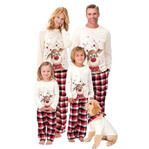 lwxqwds family christmas pajamas matching sets xmas matching pjs for adults kids holiday home xmas family sleepwear set (a 01, kid, 10 years)