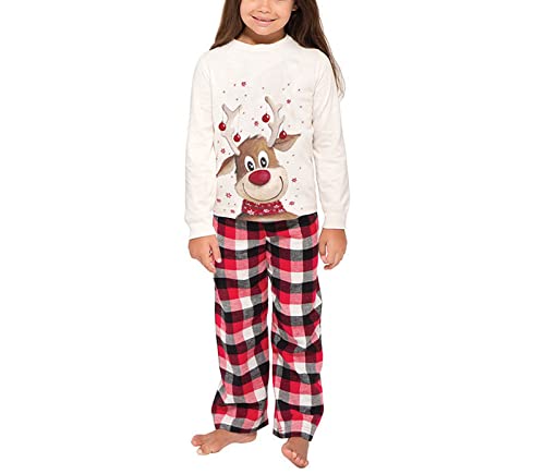 LWXQWDS Family Christmas Pajamas Matching Sets Xmas Matching Pjs for Adults Kids Holiday Home Xmas Family Sleepwear Set (A 01, Kid, 10 Years)