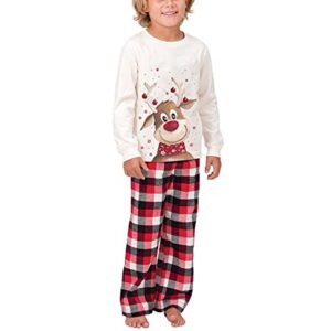 LWXQWDS Family Christmas Pajamas Matching Sets Xmas Matching Pjs for Adults Kids Holiday Home Xmas Family Sleepwear Set (A 01, Kid, 10 Years)