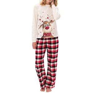 LWXQWDS Family Christmas Pajamas Matching Sets Xmas Matching Pjs for Adults Kids Holiday Home Xmas Family Sleepwear Set (A 01, Kid, 10 Years)