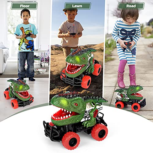 Dinosaur Toys Rc Car for 3 4 5 6 Year Old Boys, Remote Control Car Toys for Kids, Dinosaur Toys for Birthday Gifts, 3-12 Years Old Boys and Girls for Kids (Green)