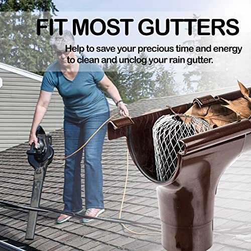 Fuvtory 8 Pack Gutter Guards, Gutter Downspout Guard, Expand Aluminum Gutter Guard Strainer Filter, Gutter Downspout Protectors, Stops Blockage Leaves Debris (3.5 Inch)