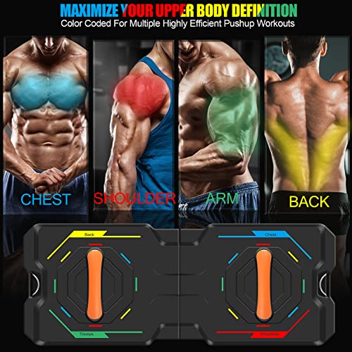 Push Up Board, Pushup Fitness Home Gym Workout Equipment, Multi-Functional 20 in 1 Workout Stands with Resistance Bands,Pilates Bar,Strength Training Equipment, Push Up Stands Handles for Perfect Pushups, Full Body Home Fitness Training for Men Women
