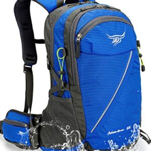 INOXTO lightweight Hiking Backpack 35L/40L Hiking Daypack with Waterproof Rain Cover for Travel Camping Outdoor Men and Women (40L royal blue stripes)