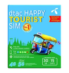 dtac local sim for thailand 30 gb at max speed | prepaid