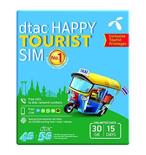 DTAC Local SIM for Thailand 30 GB at Max Speed | Prepaid