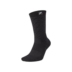 nike men`s elite basketball crew socks 1 pair (black(ck6756-010)/w, large)