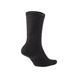 Nike Men`s Elite Basketball Crew Socks 1 Pair (Black(CK6756-010)/W, Large)