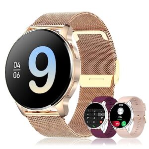 Smart Watch for Women Bluetooth Call Make Receive/Answer Smartwatch Fitness Tracker with Pedometer Heart Rate Blood Oxygen and Sleep Monitor Waterproof Smart Watches for Android and iOS Phones Gold