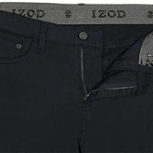 IZOD Mens Mid-Weight Comfort Stretch Knit Denim 5 Pocket Pant (as1, Waist_Inseam, Numeric_34, Numeric_34, Regular, Regular, Black, 34W x 34L)