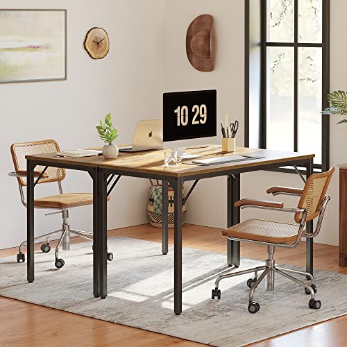 CubiCubi Computer Desk, 40 inch Home Office Writing Study Desks, Small PC Table, Modern Simple Style for Space-Saving, Rustic Brown