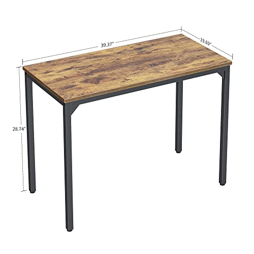 CubiCubi Computer Desk, 40 inch Home Office Writing Study Desks, Small PC Table, Modern Simple Style for Space-Saving, Rustic Brown