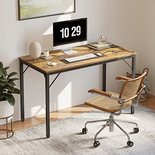 CubiCubi Computer Desk, 40 inch Home Office Writing Study Desks, Small PC Table, Modern Simple Style for Space-Saving, Rustic Brown